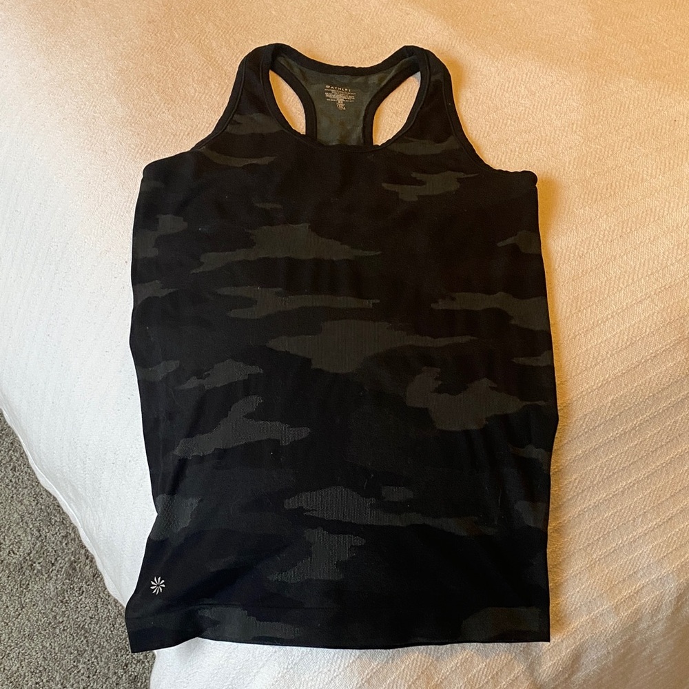 Athleta Black Camouflage Racerback Tank